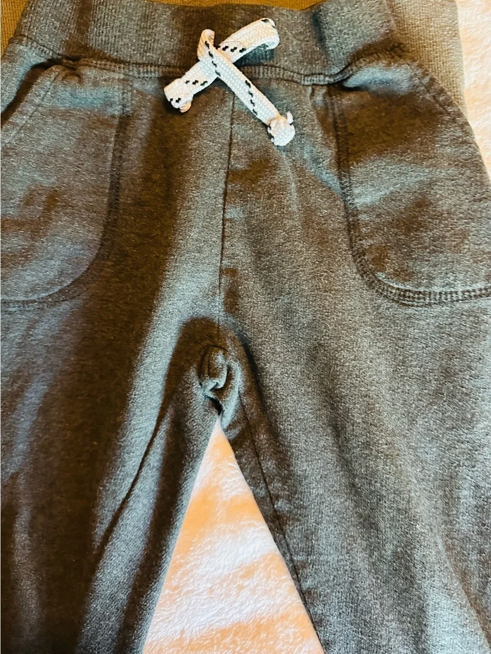 Free Planet Olive Green Stripe Knit Pajama Set with Charcoal Leggings